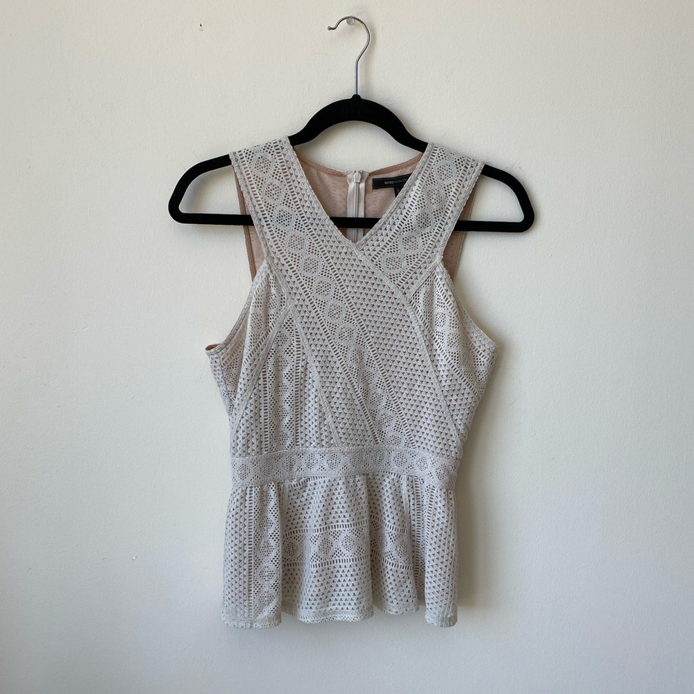 BCBG MaxAzria High-Neck Lace Top